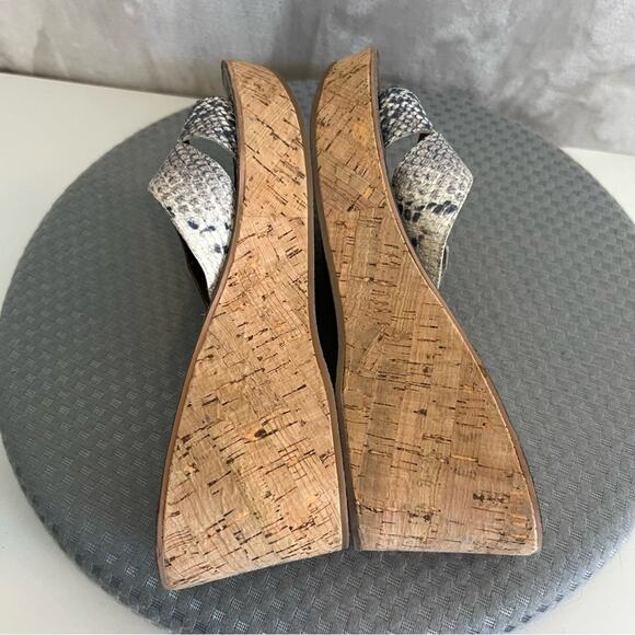 Sam Edelman Sandals Womens 10 Reid Cork Wedge Heel Slide Shoes Slip On Boho - Picture 14 of 15